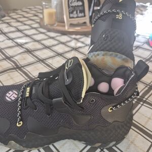 Kids Black and Gold Sneakers